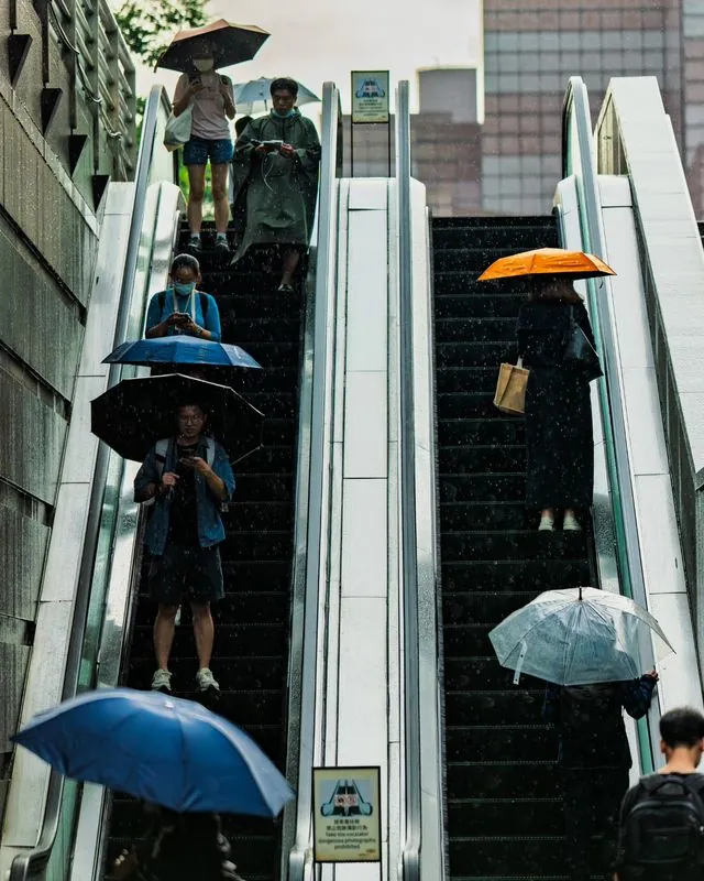 bit of rain won&;t stop the people of taipei, they have places to go and things to do